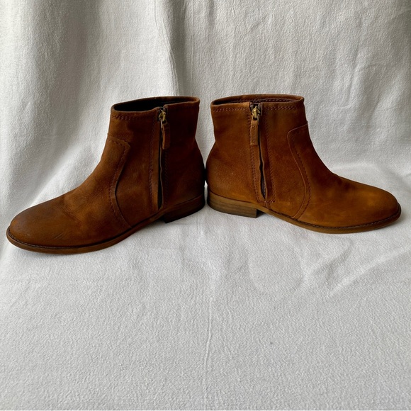 Franco Sarto - distressed leather booties / ankle boots - size 7 - Picture 7 of 10